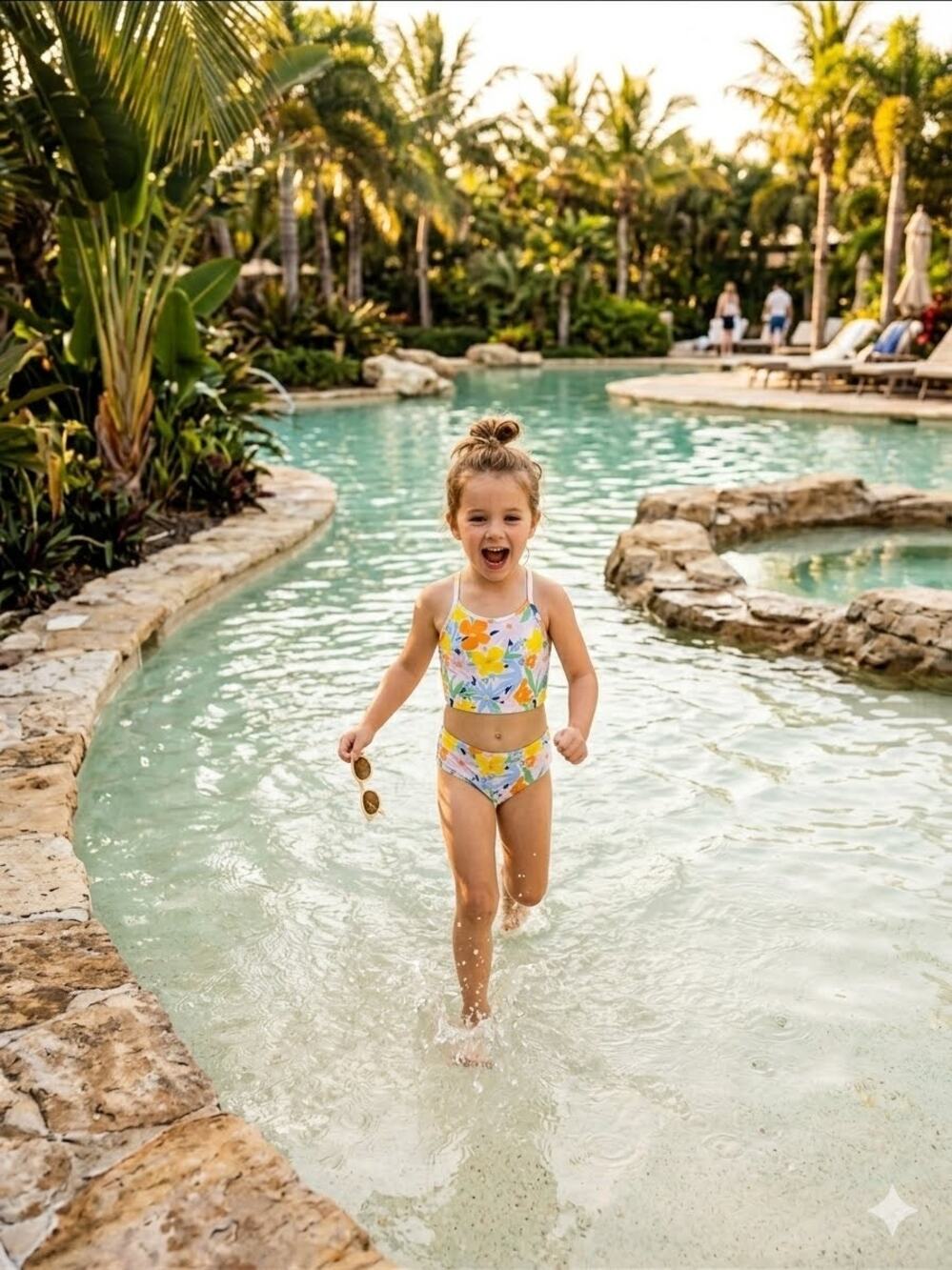 Quince Kids Swimsuit Tankini Set NWT Flower Print Girl Size 12 beach resort swim